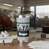 Galvanized metal with toolbox personalized geïsoleerde drinkbeker