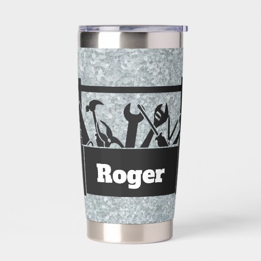 Galvanized metal with toolbox personalized geïsoleerde drinkbeker (Links)