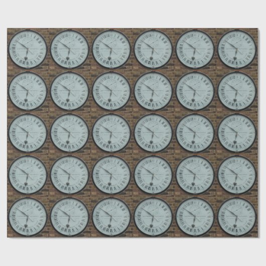 Galvanomagnetic Clock Wrapping Paper Cadeaupapier (Vlak)