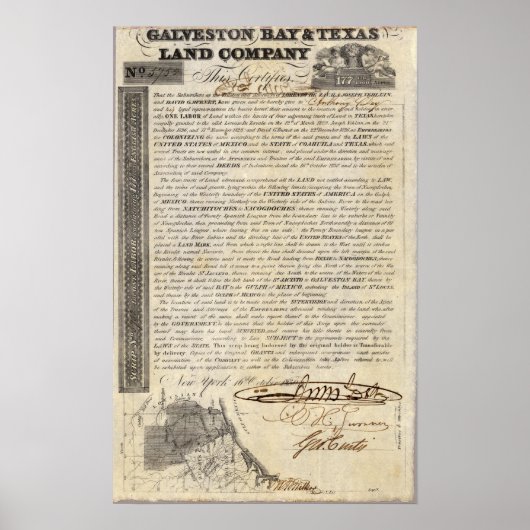 Galveston Bay en Texas Land Company Poster (Voorkant)