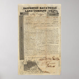 Galveston Bay en Texas Land Company Poster