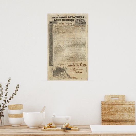 Galveston Bay en Texas Land Company Poster (Keuken)