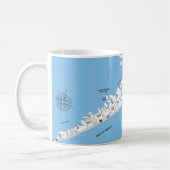 Galveston Beach Map Mug Koffiemok (Links)
