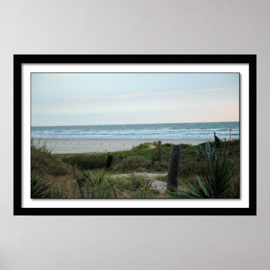 Galveston Beach Near Sunset Poster (Voorkant)