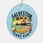 Galveston Beach Retro Vignette Keramisch Ornament (Links)