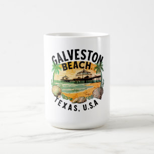 Galveston Beach Retro Vignette Koffiemok