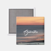 Galveston Beach Sunset Travel Souvenir Aangepast Magneet (Voorkant / Achterkant)