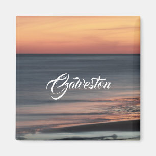 Galveston Beach Sunset Travel Souvenir Custom Magneet