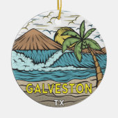 Galveston Beach Texas  Keramisch Ornament (Voorkant)