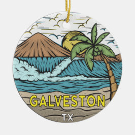 Galveston Beach Texas  Keramisch Ornament