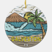 Galveston Beach Texas  Keramisch Ornament (Achterkant)