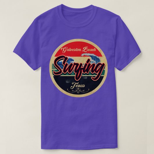 Galveston Beach, Texas Surf T-shirt (Design voorkant)