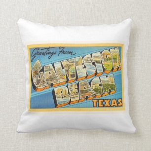 Galveston Beach Texas TX Vintage Travel Souvenir Kussen