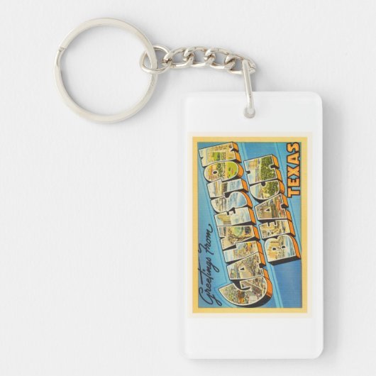 Galveston Beach Texas TX Vintage Travel Souvenir Sleutelhanger (Voorkant)