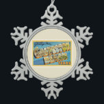 Galveston Beach Texas TX Vintage Travel Souvenir Tin Sneeuwvlok Ornament<br><div class="desc">Galveston Beach,  Texas TX

Een nostalgisch,  vintage reissouvenir briefkaart afbeelding,  een authentiek retrodesign. Groeten van de Amerikaanse Travelog Virtual Touring Company!</div>