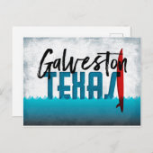 Galveston Briefkaart Texas Surfboard (Voorkant / Achterkant)