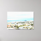 Galveston Coast, strand en stad uitzicht Canvas Afdruk (Voorkant)