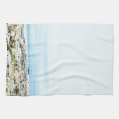 Galveston Coast, strand en stad uitzicht Theedoek (Horizontaal)