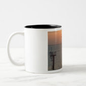 Galveston Gulf Sunset Birds Tweekleurige Koffiemok (Links)