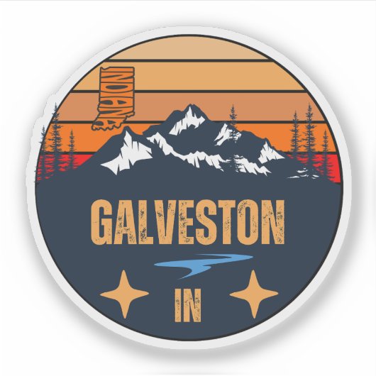 Galveston, Indiana Sticker (Voorkant)