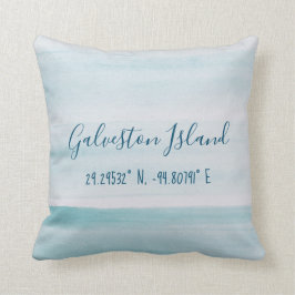 Galveston Island Latitude en Lengtegraad Kussen