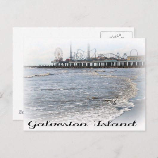 Galveston Island Pleasure Pier Briefkaart (Voorkant / Achterkant)