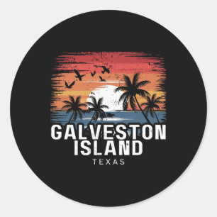 Galveston Island Strand Texas Surfen Surfer Ronde Sticker