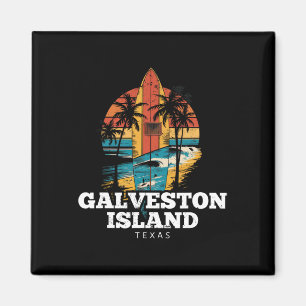 Galveston Island Strand Texas Surfplank Surfen Ret Magneet