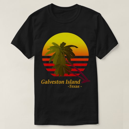 GALVESTON ISLAND, TEXAS BEACH SUNSET VACATION SOUV T-SHIRT (Design voorkant)