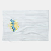 Galveston Island Texas met streep achtergrond Theedoek (Horizontaal)