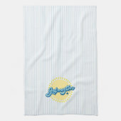 Galveston Island Texas met streep achtergrond Theedoek (Verticaal)