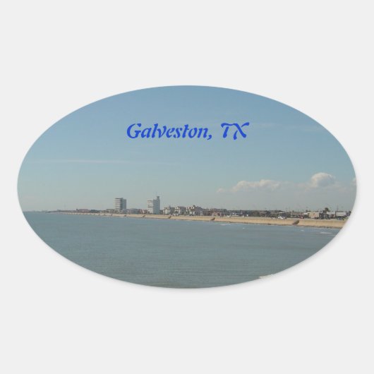 Galveston Island, Texas Ovale Sticker (Voorkant)