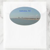 Galveston Island, Texas Ovale Sticker (Tas)