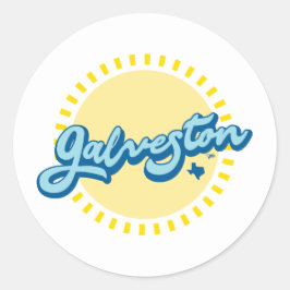 Galveston Island Texas Ronde Sticker