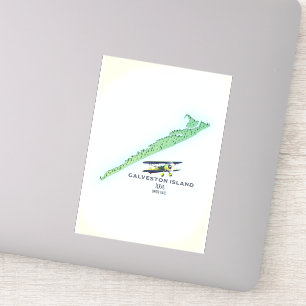 Galveston Island Texas USA kaart Sticker
