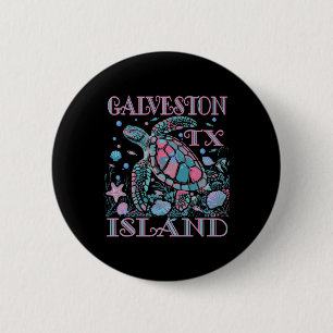 Galveston Island Tx Schildpadliefhebber Kleurrijk Ronde Button 5,7 Cm