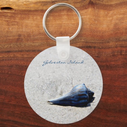Galveston Island Zee Shell Blue Sleutelhanger (Voorkant)