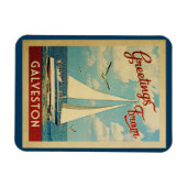 Galveston Magnet Sailboot Vintage Travel Texas Magneet (Horizontaal)