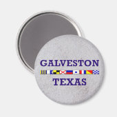 Galveston Nautische Vlag - Zandmagneet Magneet (Voorkant / Achterkant)