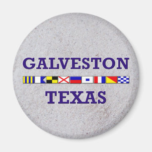 Galveston Nautische Vlag - Zandmagneet Magneet