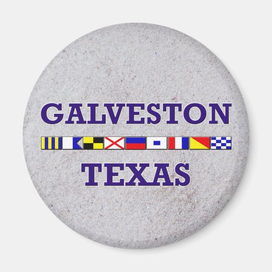 Galveston Nautische Vlag - Zandmagneet Magneet (Voorkant)