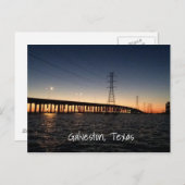Galveston Night Time Skyline Briefkaart (Voorkant / Achterkant)