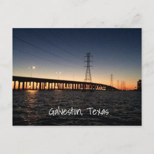 Galveston Night Time Skyline Briefkaart