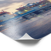 Galveston Pleasure Pier op Sunset Foto Afdruk (Hoek)