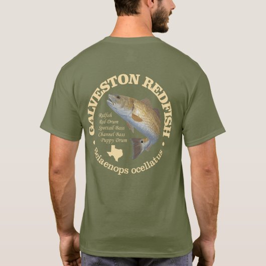 Galveston (roodbaars) t-shirt (Achterkant)