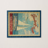 Galveston Sailboot Vintage Travel Texas Legpuzzel (Horizontaal)