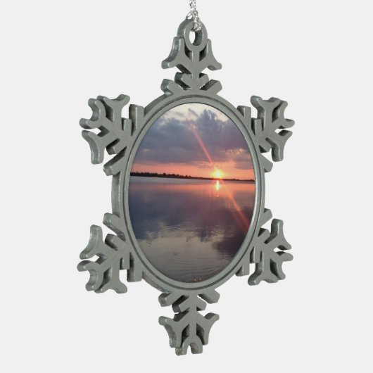 Galveston Sunset Snowflake Ornament (Links)
