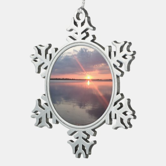 Galveston Sunset Snowflake Ornament (Rechts)