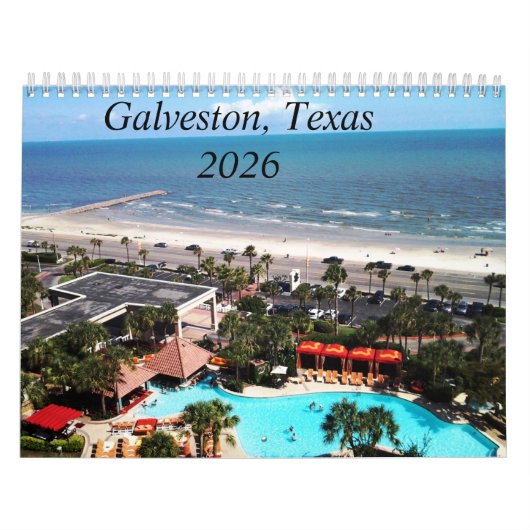 Galveston, Texas 2026 Agenda Kalender (Hoes)