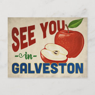Galveston Texas Apple - Vintage Travel Briefkaart